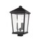 Z-Lite Beacon 3 Light Outdoor Post Mount Fixture, Black & Clear Beveled 568PHXLS-BK - alternate 3